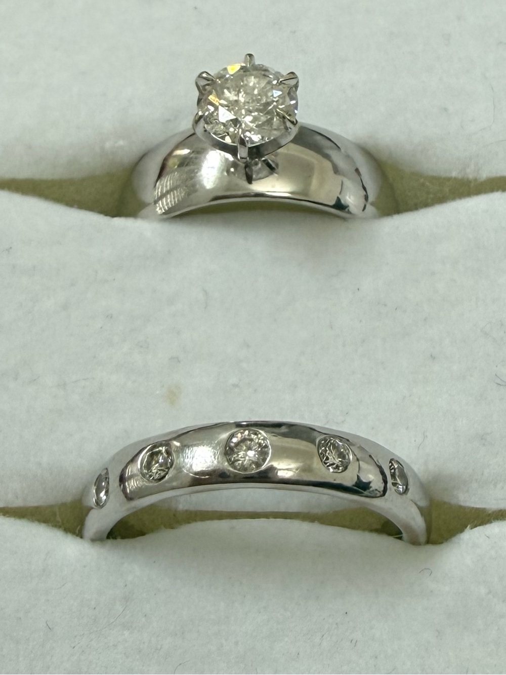 1.01 CT Natural Diamond Bridal Set , White Gold 14k size 7.5